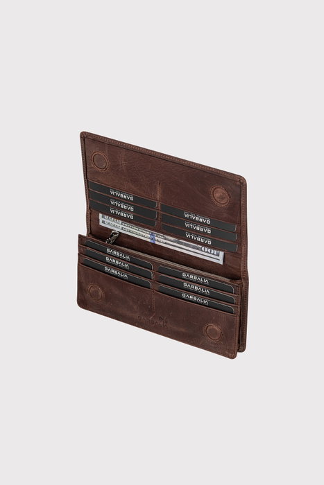 Zoozie Bags Cartera de Hombre Piel Auténtica Marrón Lujo Elegante Medidas 10x3x19 cm Ideal Regalo